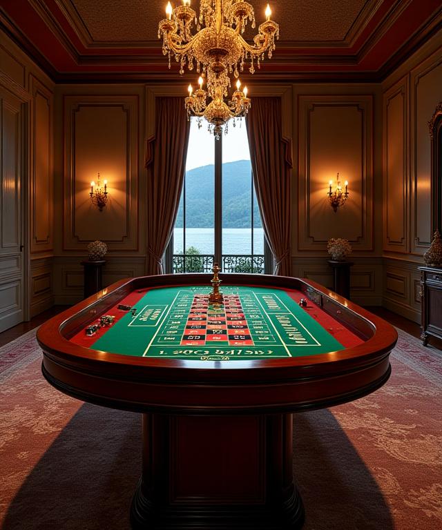 Tavolo da roulette su misura in una villa privata sul Lago di Como.
